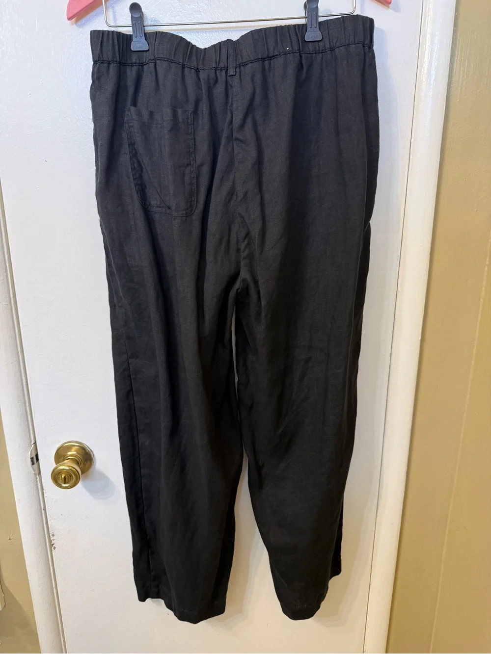 Quince Black Wide-Leg High-Waist Pants European 100% Linen